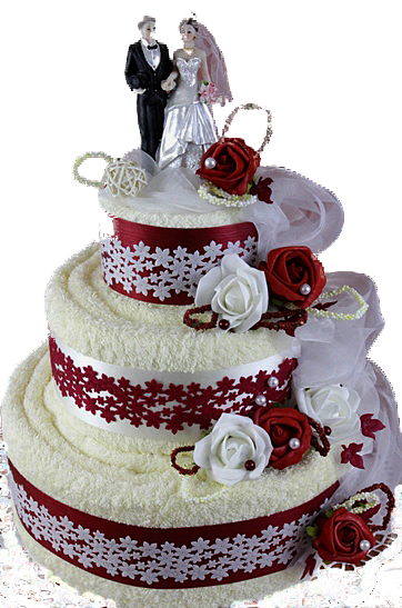 TORT z 6 RĘCZNIKÓW PREZENT SLUB HAFTY GRATIS Marka FM