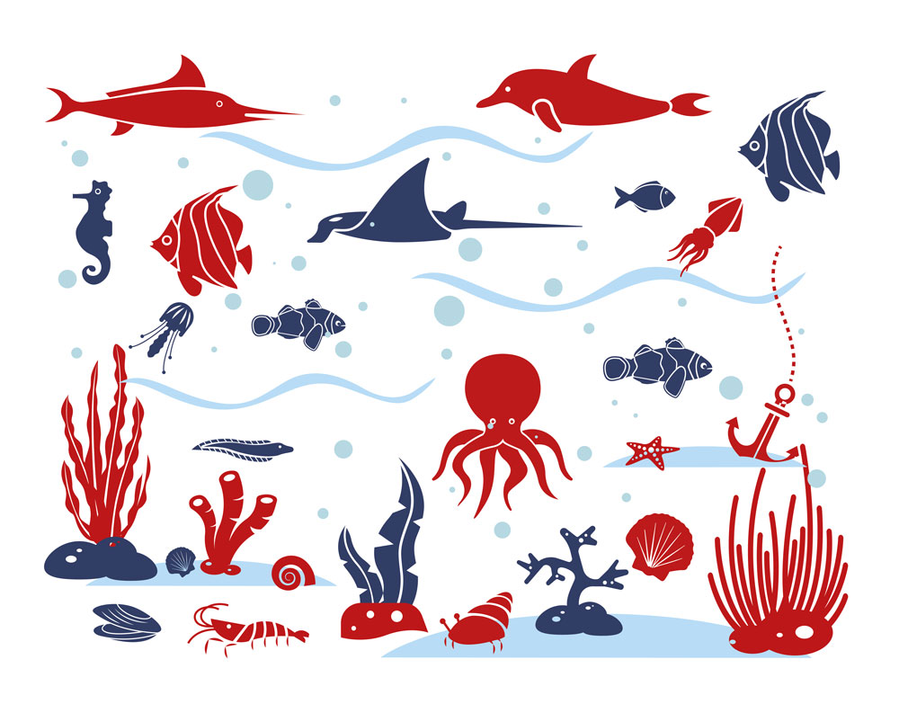 

Naklejka ścienna Świat Podwodny ! rybki morze XXL