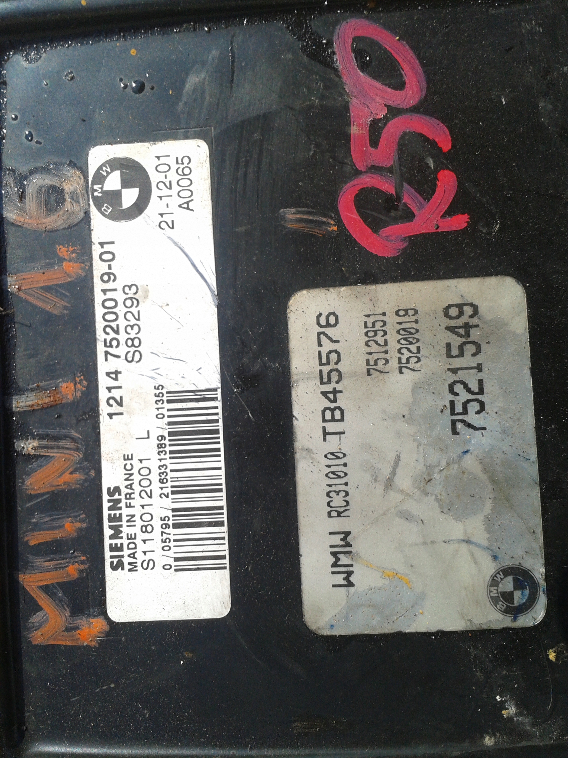 Компьютер MINI COOPER R50 1.6 BENZ 12147520019-01