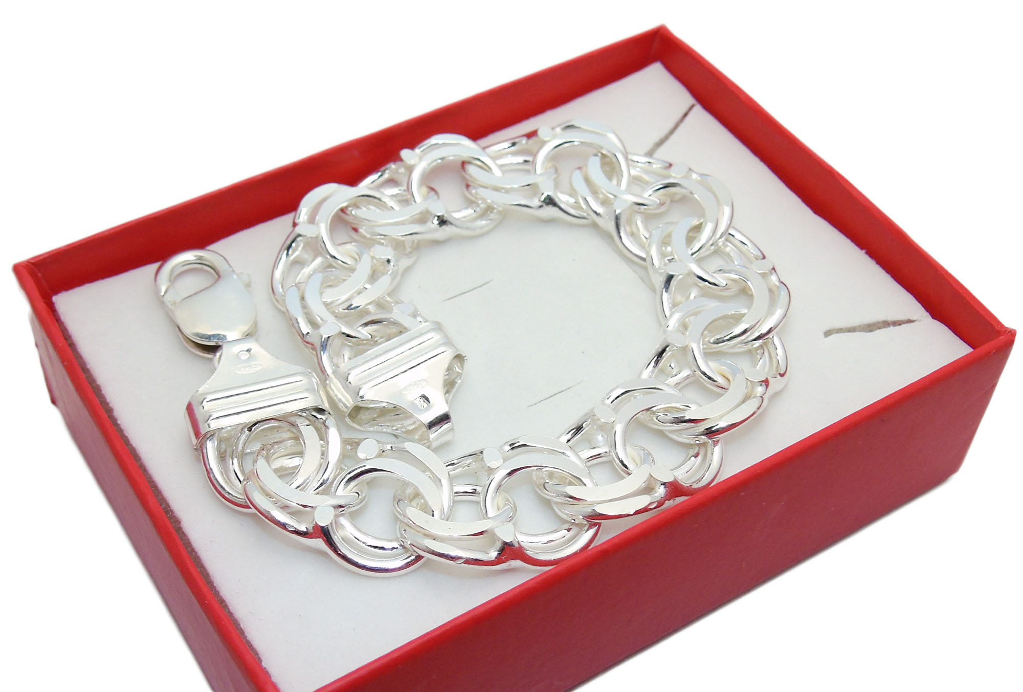 

Szeroka Srebrna Bransoleta Galibardi 16mm 23cm