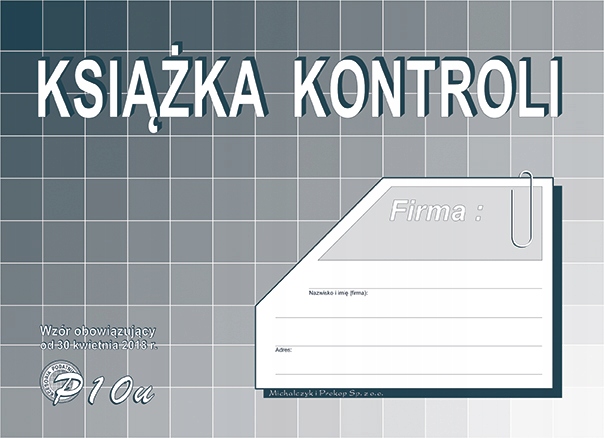 

Książka Kontroli Michalczyk Prokop A5 P10 Łódź
