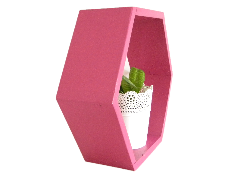 DREWNIANA PÓŁKA PLASTER MIODU HEXAGON RÓŻOWA Marka Inny producent