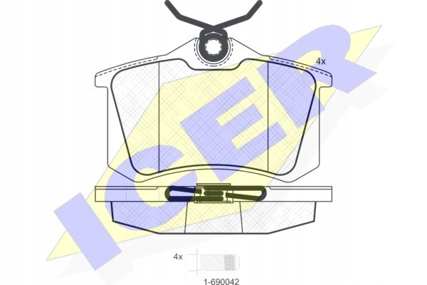 Колодки гальмівне ICER SEAT ALTEA Tył EAN ( GTIN ) 8424073054906 foto 1