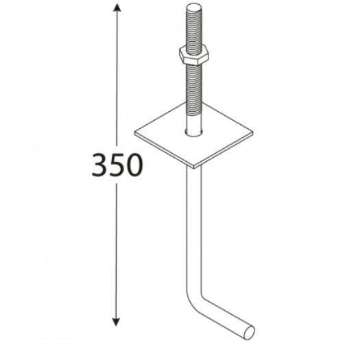 KOTWA BUDOWLANA DO MURŁAT FAJKOWA TYP L M14 14x350 OCYNK Producent Metal-Mix