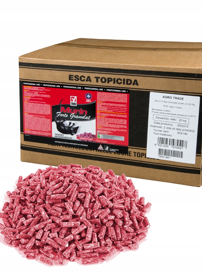 

Granulat na myszy trutka Murin Forte 20 Kg mocna