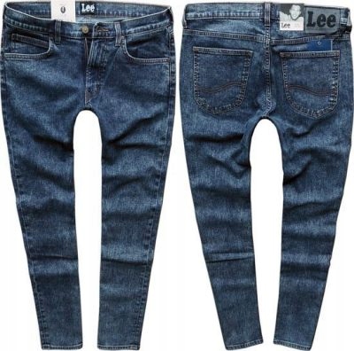 LEE LUKE jeansy rurki PUNK BLUE stretch W29 L34 Wzór dominujący marmurkowy