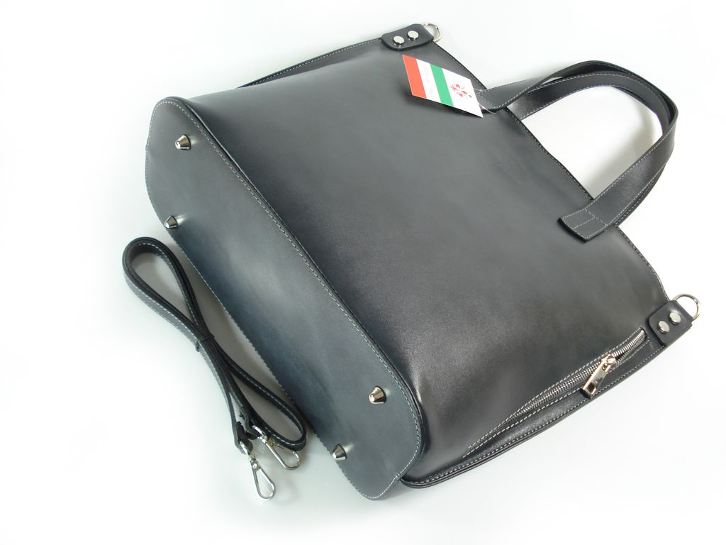 VERA PELLE DUŻA WŁOSKA TORBA SHOPPER BAG SZARA Marka Vera Pelle