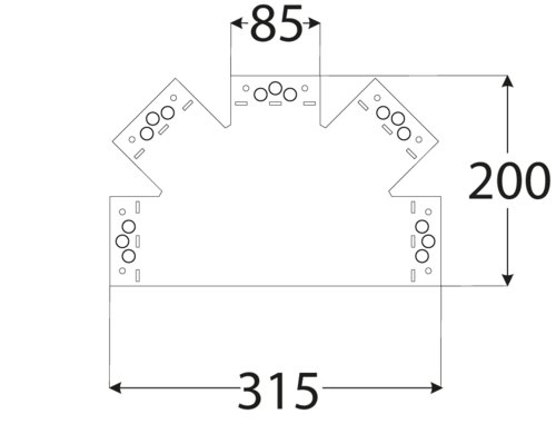 SDLPC1 ŁĄCZNIK PŁASKI 5-CIORAMIENNY OZDOBNY DUPLEX Szerokość całkowita 31.5 cm