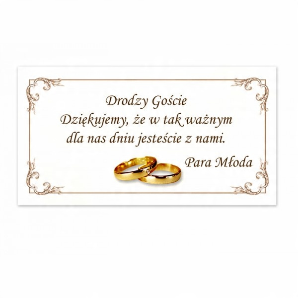 

Podziękowanie dla gości bilecik 20szt - PDG6
