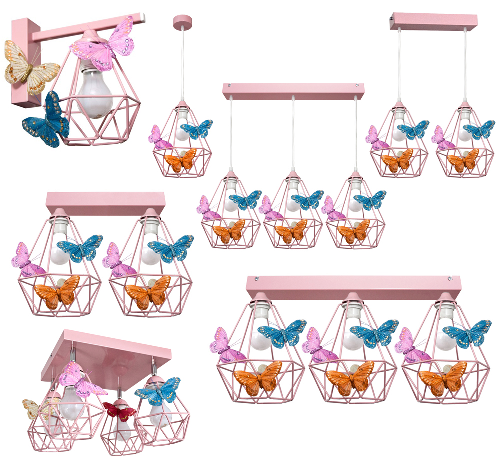 PIĘKNY kinkiet ścienny lampa ścienna MOTYLEK 1 róż LED loft do pokoju EAN (GTIN) 5904119251283