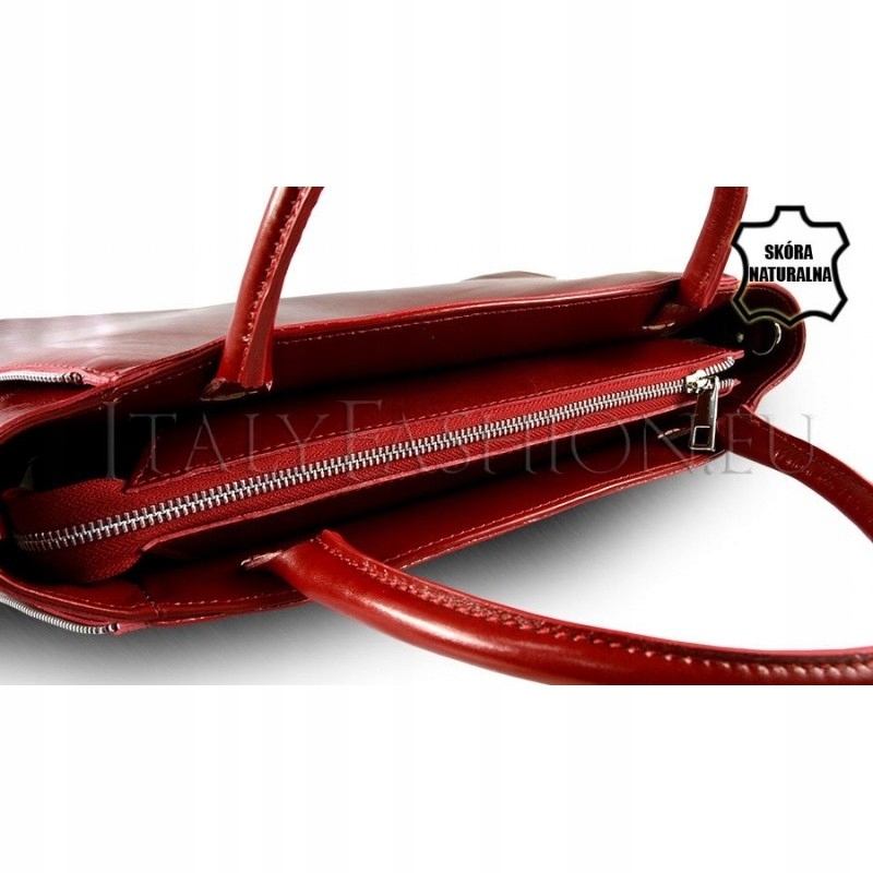 SKÓRZANA torebka WŁOSKA SKÓRA KUFEREK duża A4 HIT! Wielkość duża (mieszcząca A4)