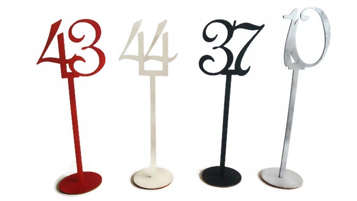 Numerki na stół Weselny RÓŻOWE Lakierowane Rodzaj drewno