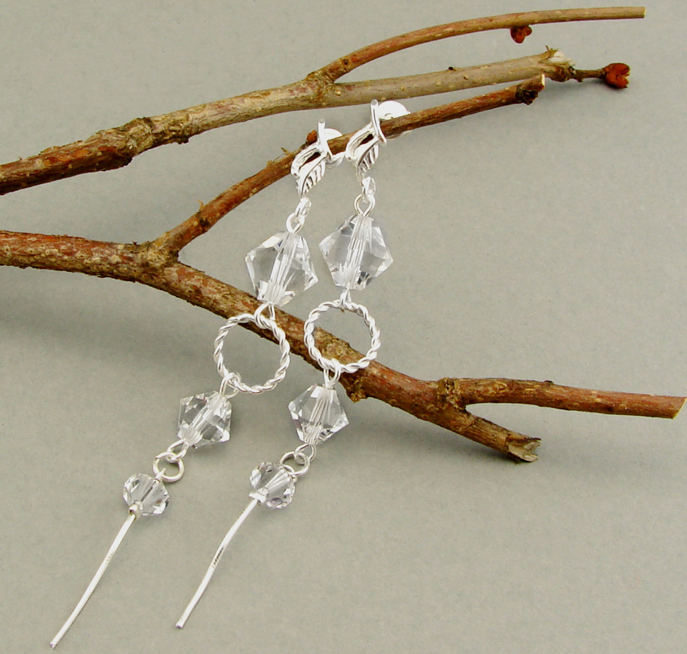 ARSYLION komplet z kryształami Swarovski Crystal Materiał Srebro