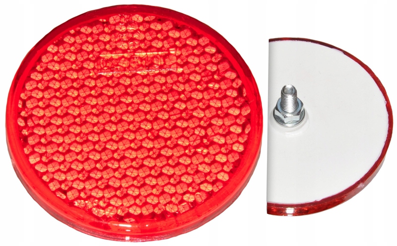 

Odblask Czerwony Okrągły Przykręcany Śr. 62 MM