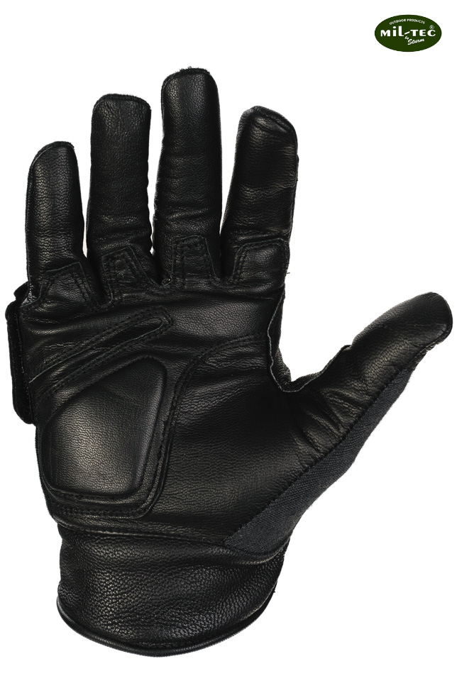 Taktyczne RĘKAWICE CQB SKÓRA KEVLAR CZARNE - XXL Wzór dominujący bez wzoru