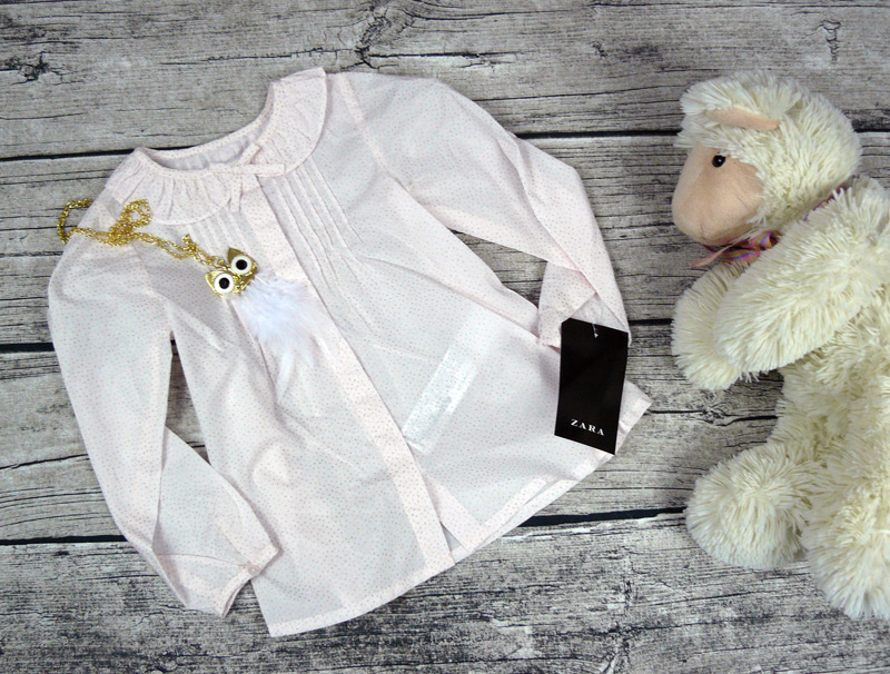 ZARA NOWA KOSZULA BLUZKA GROSZKI BROKAT RÓŻ 86 CM Marka Zara