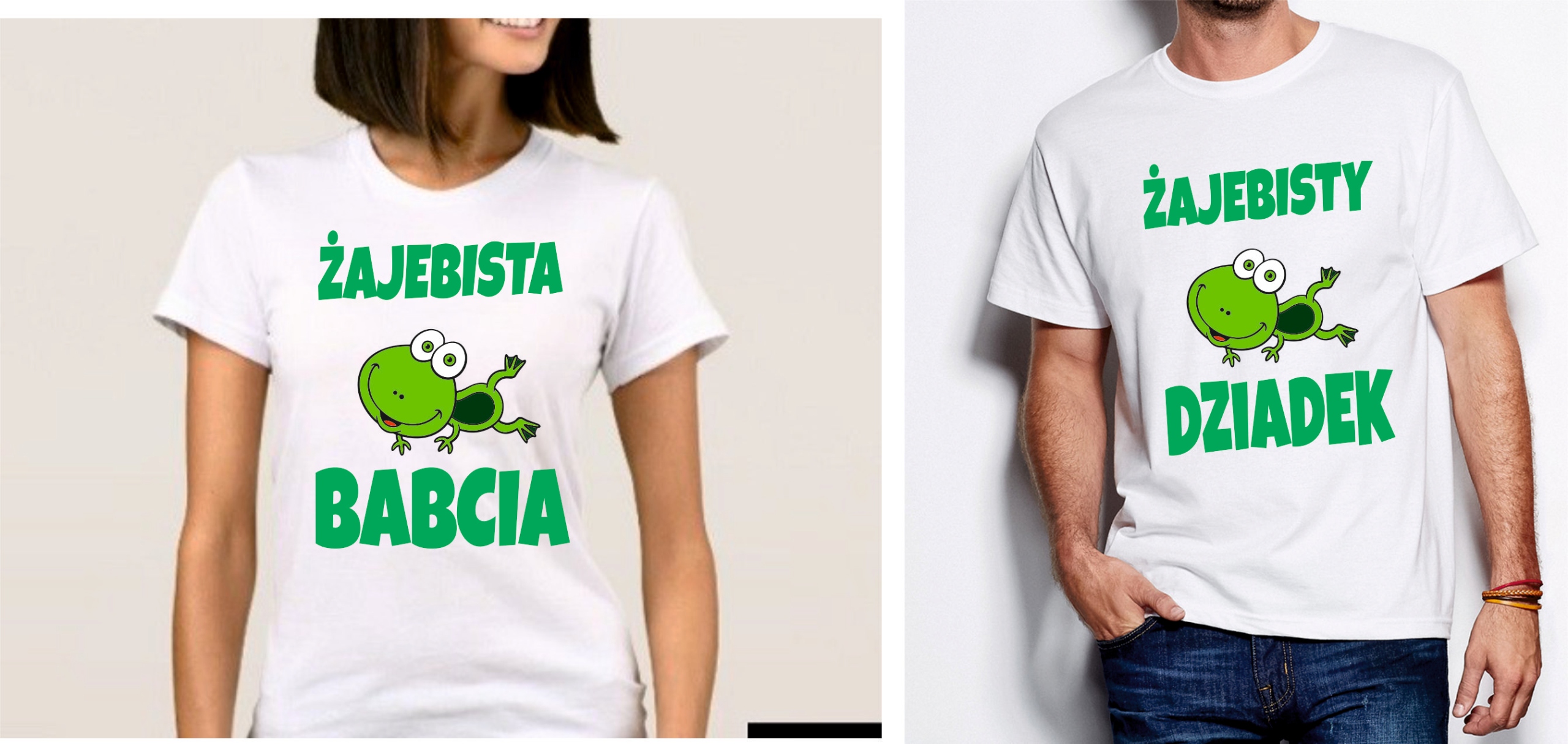 Koszulki KOMPLET T-SHIRT NA DZIEŃ BABCI I DZIADKA Rozmiar uniwersalny