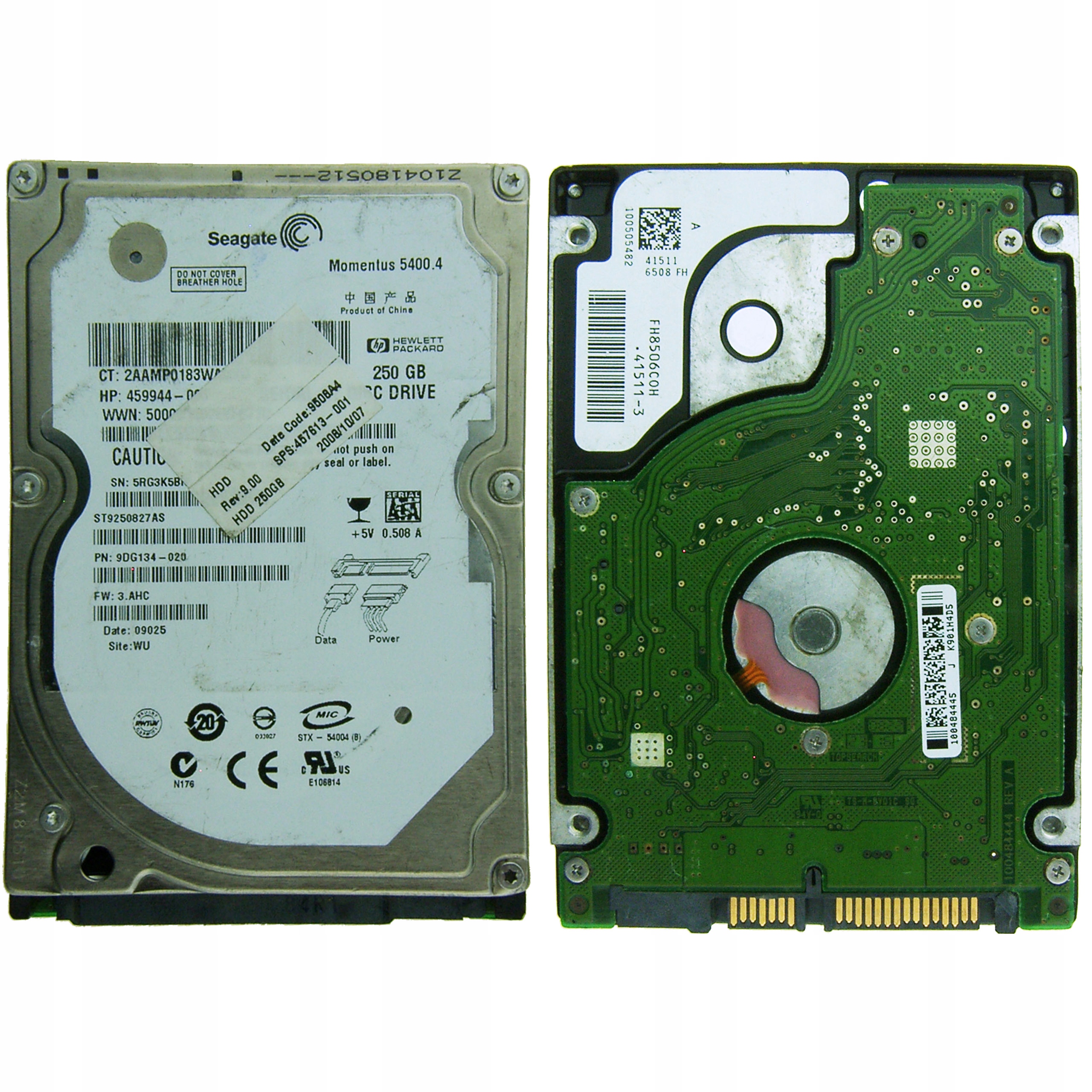 SEAGATE ST9250827AS | FW 3.AHC | nezistené 4dW