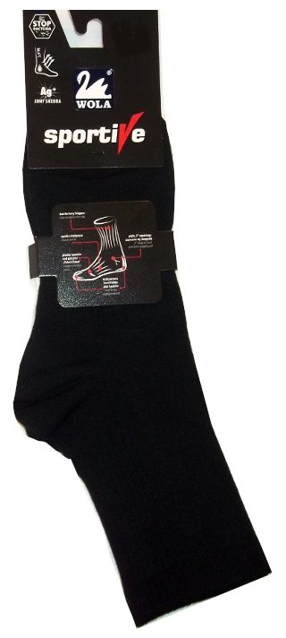 

Skarpety dam Wola Sportive Ag+ srebro czarne 39-41