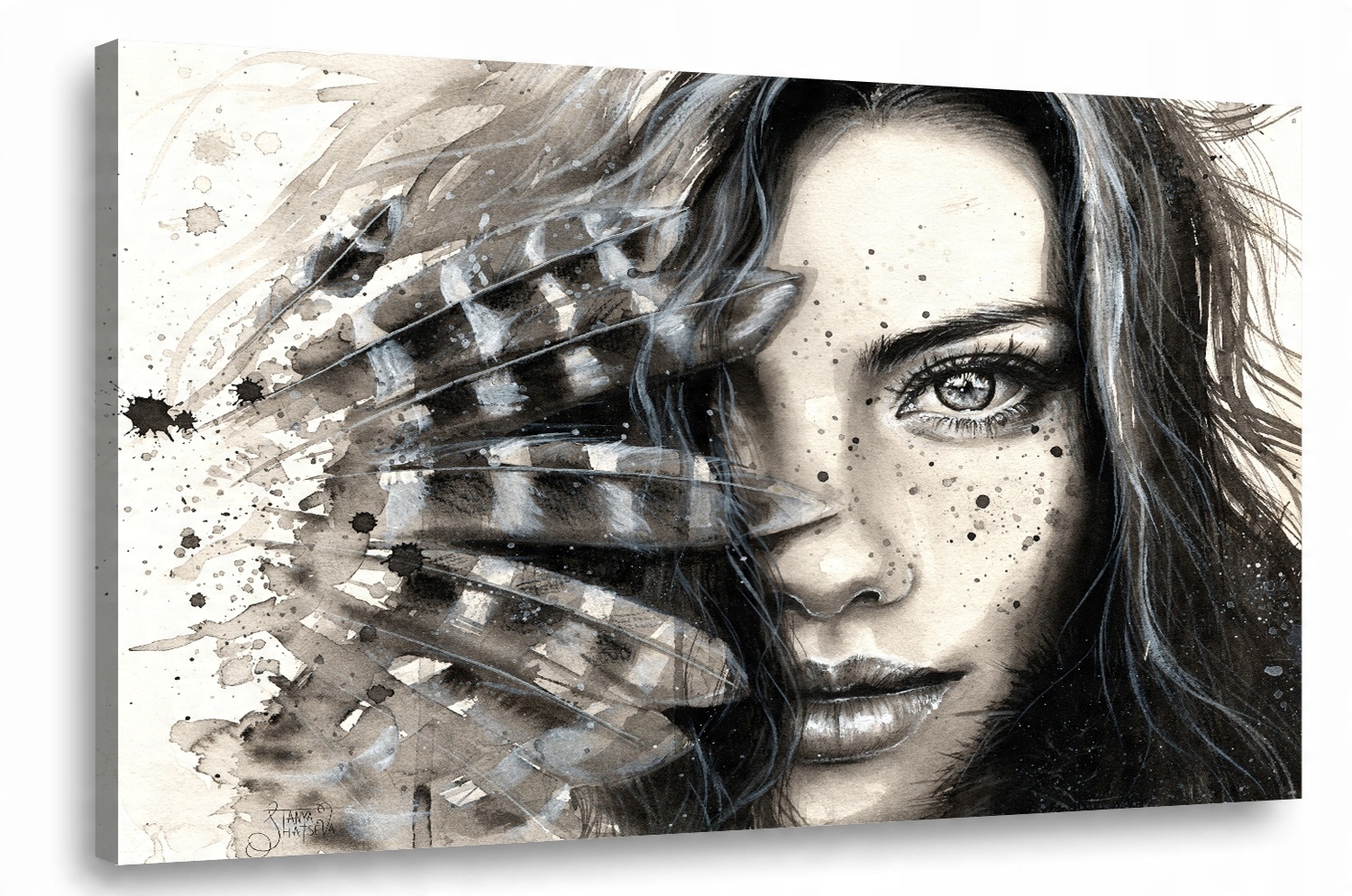 

Obraz na płótnie Kobieta Pióra 7A-150x100cm