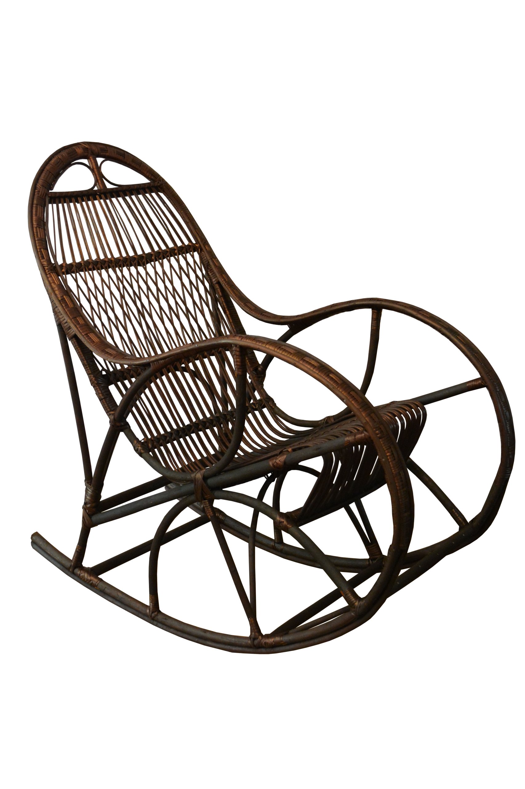 FOTEL WIKLINOWY BUJANY 'LORD' BRĄZ + PODUSZKA Szerokość mebla 70 cm