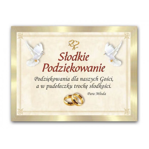 

Naklejki,Nalepki na opakowanie Ciasto Ślub - EC360