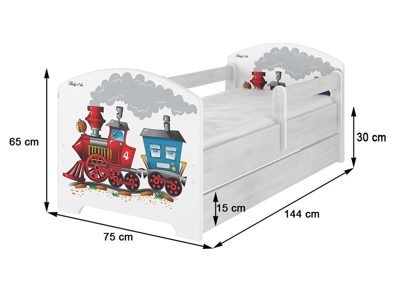 Łóżko OSKAR BABY BOO 140X70 MAT.PK+SZUFLADA WZORY! Kod producenta 5903707846269