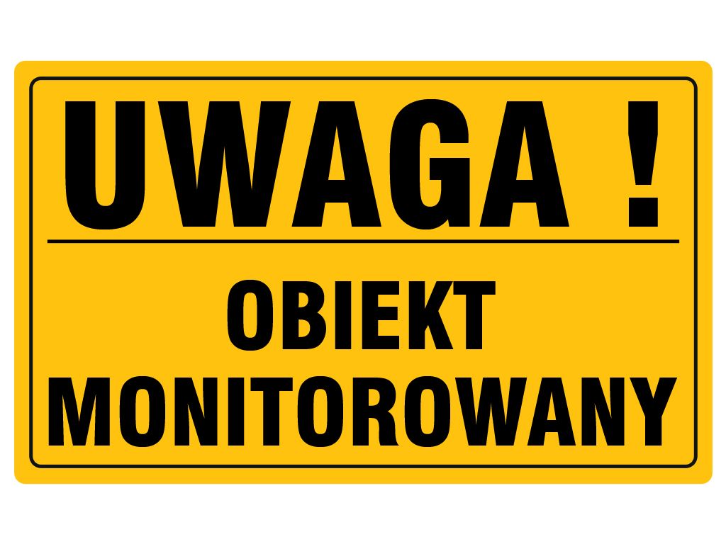 

Tablica Pcv Tabliczka Uwaga Obiekt Monitorowany