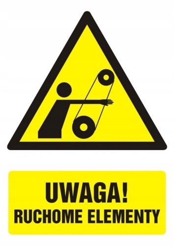 

Uwaga! Ruchome elementy 5,25x7,4 naklejka