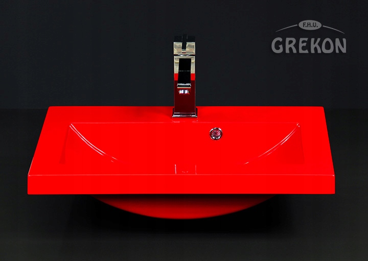 Obdĺžnikové umývadlo 60x39cm Clever-600 červené Spôsob inštalácie Doska