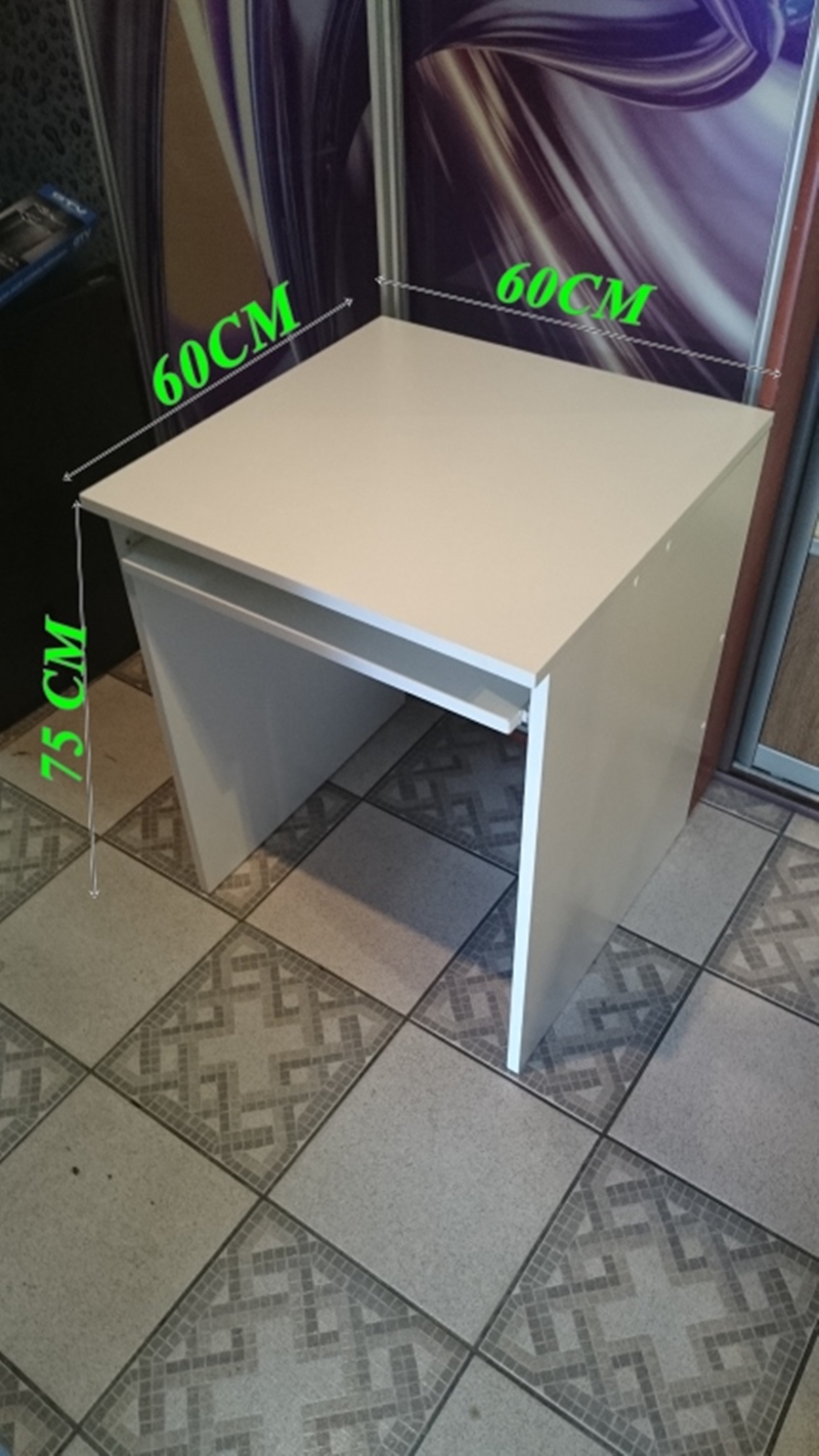 BIURKO proste 60x60 biały + PÓŁKA U 80cm biała Marka inna