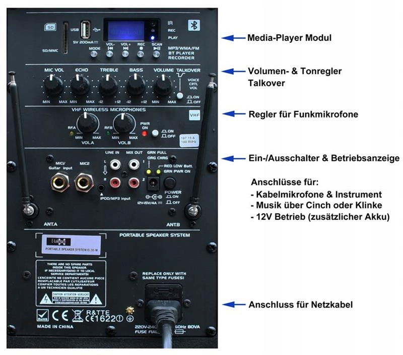 Активная колонка E-Lektron El-38 USB/SD/BT/FM Brand other