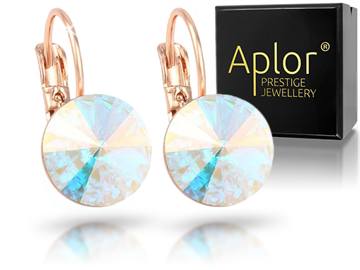 

Złote Kolczyki Wiszące Aurora Kółka Kr. Swarovski