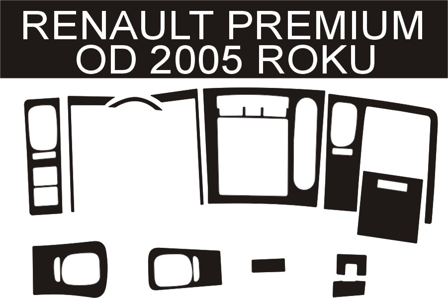 RENAULT PREMIUM OKLEINA KOKPITU NAKLEJKI PANEL 3D Width 40 cm