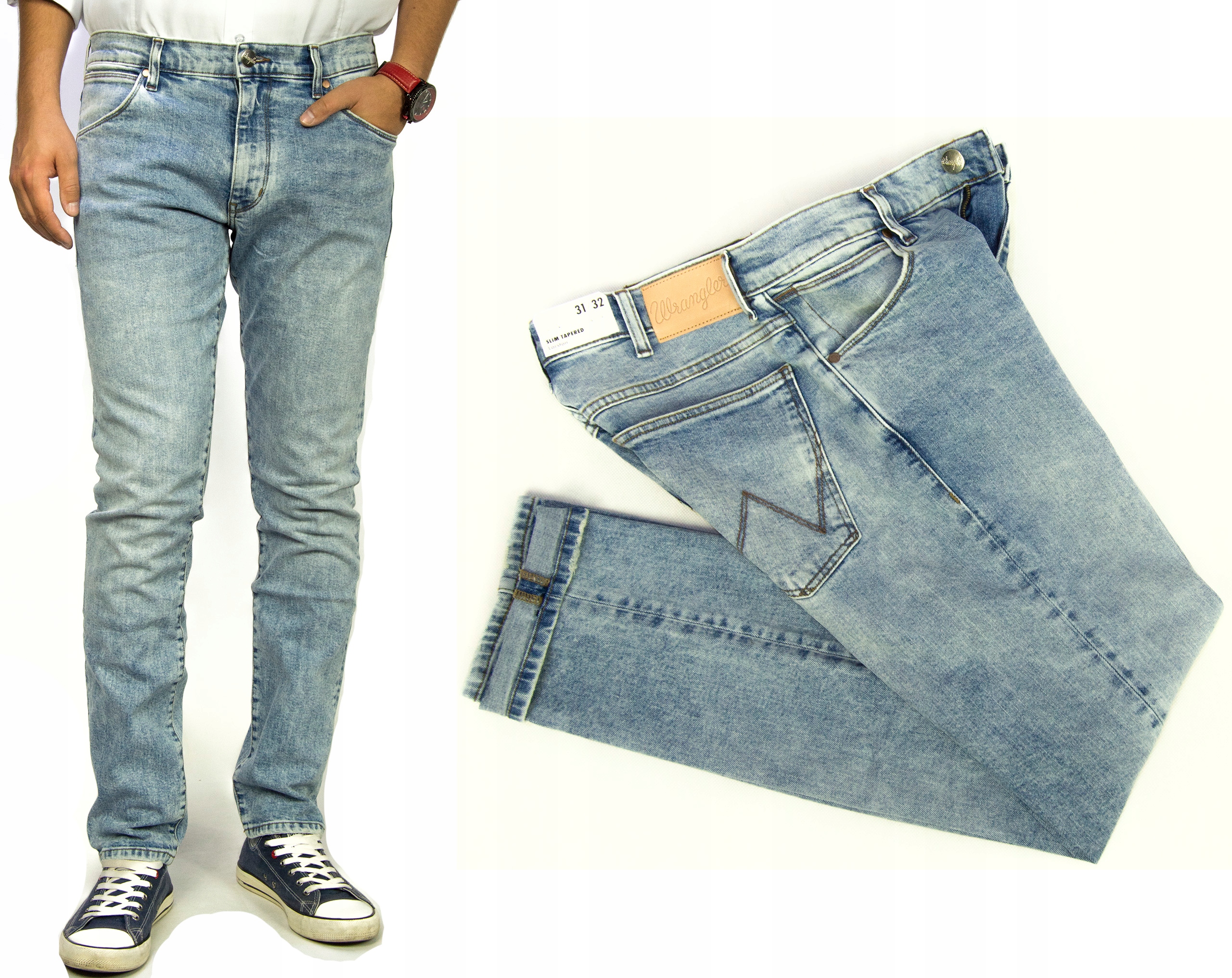 Wrangler Larston Světle Šedé Džínové Kalhoty W27 L32