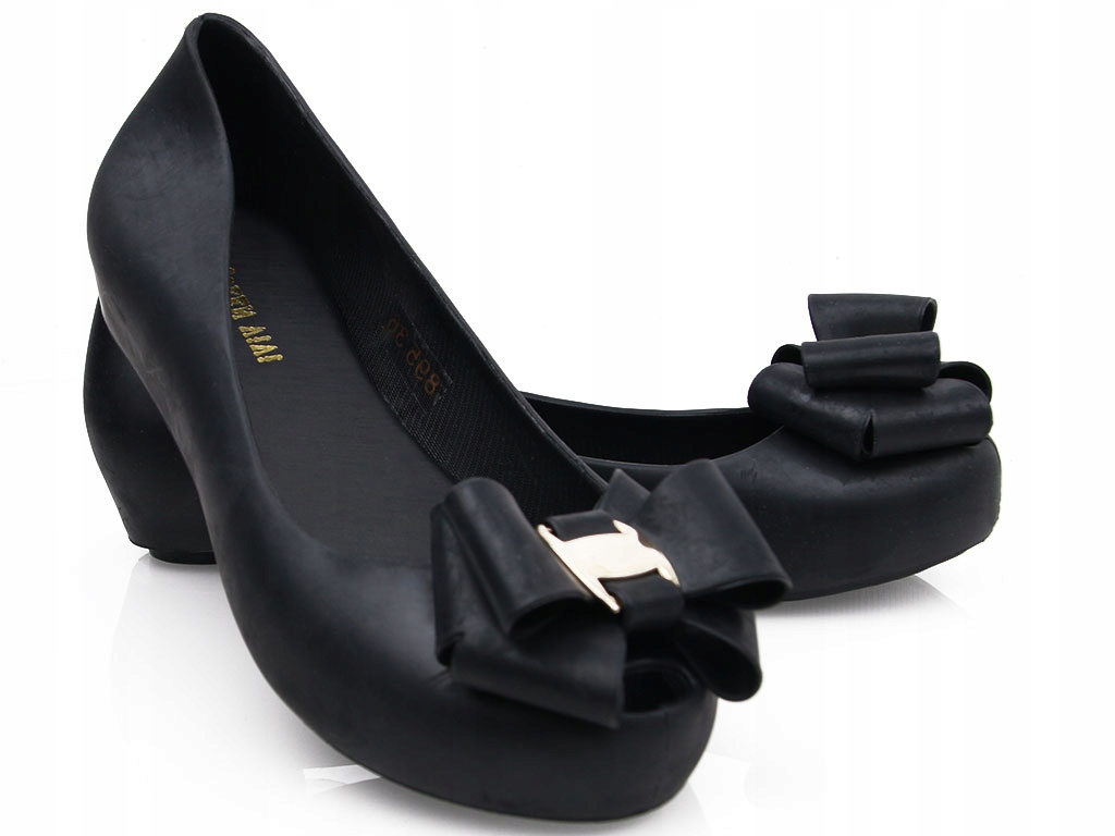 

Czarne Balerinki Meliski Gumowe Buty E10 895 38