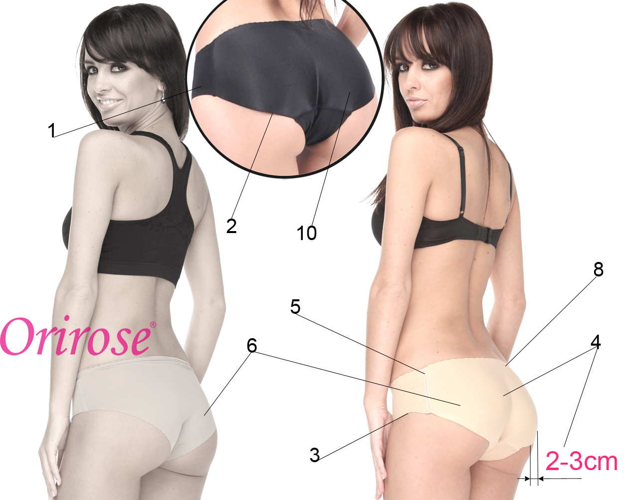 MAJTKI PUSH UP BRAZYLIJSKIE POŚLADKI MODELUJĄCE M Rozmiar M