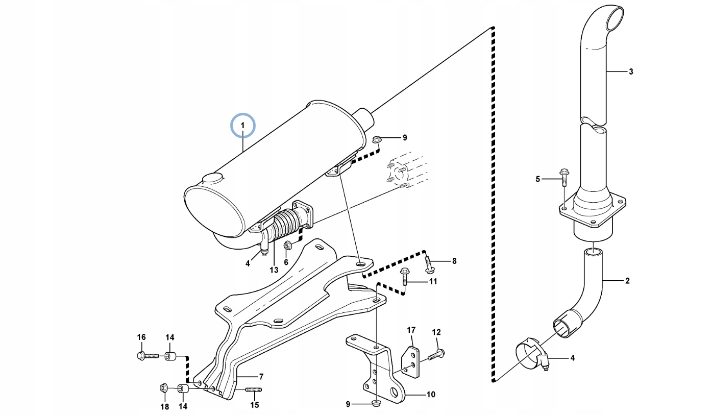 TLUMIK VOLVO BL71 BL70 BL61 BL60 11890338 UNIMOT Machine type Excavator Backhoe loader Loader