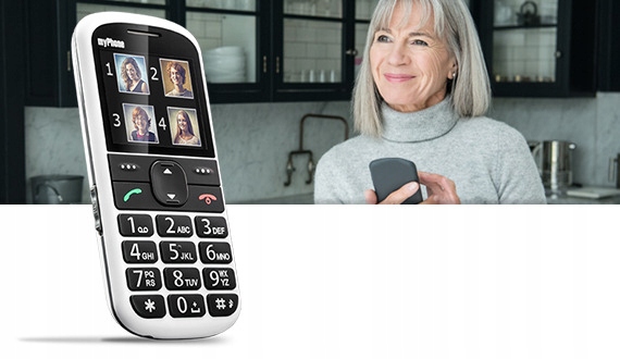 MyPHONE HALO 2 telefon dla seniora czarny baza stacja ładująca Funkcja SOS Kolor czarny