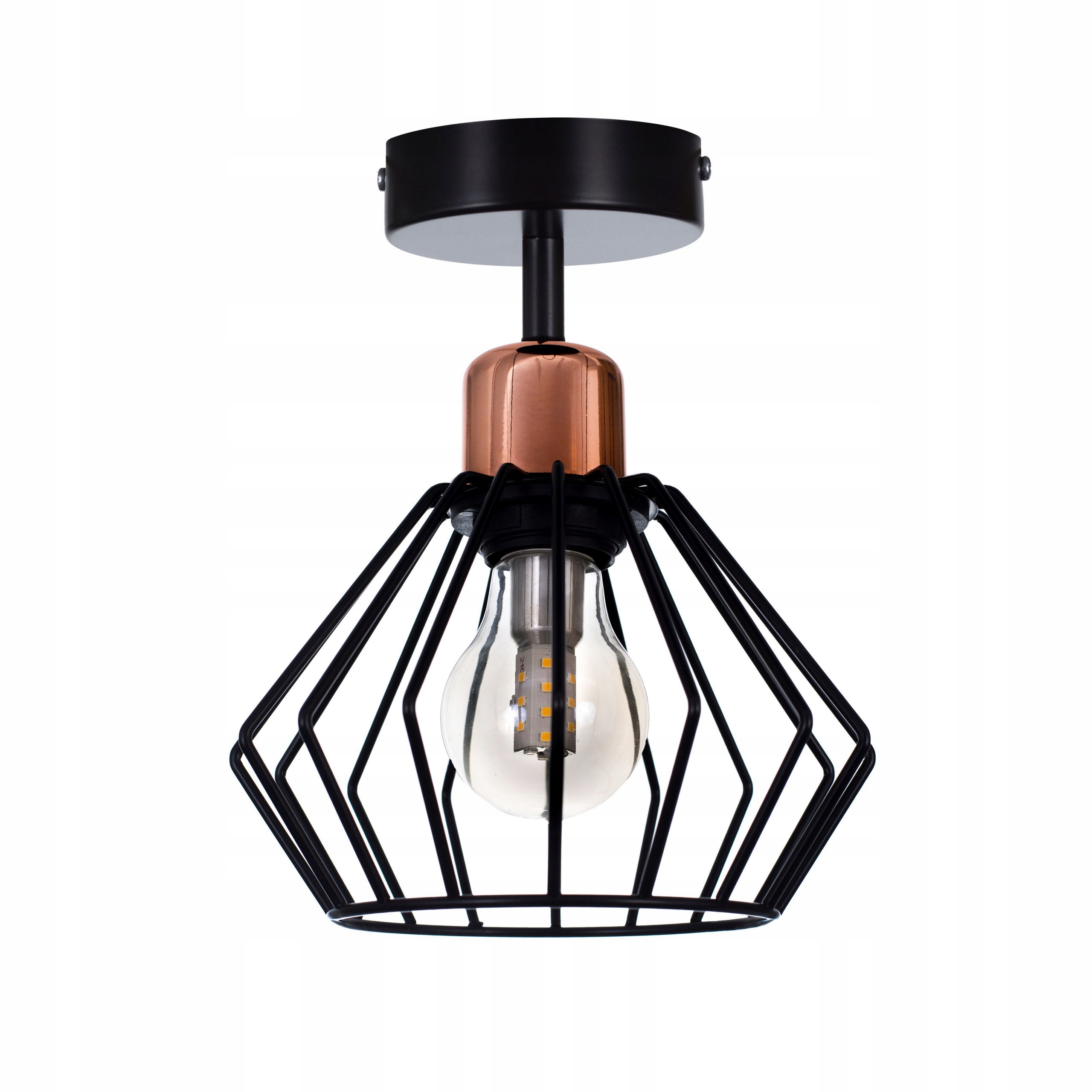 

Lampa żyrandol plafon Led Styl RETRO1 czarny/miedź