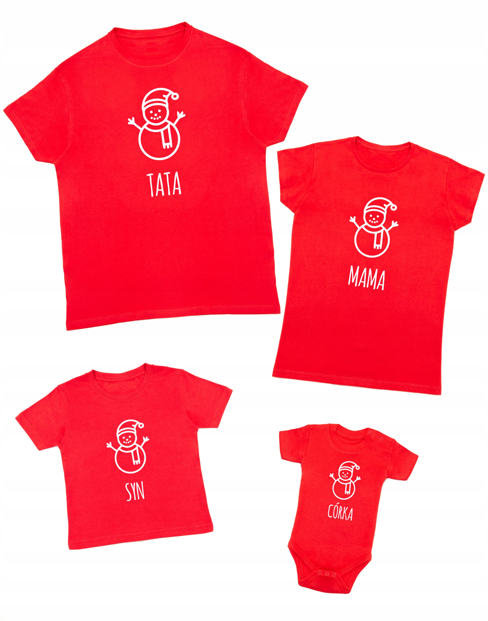 Sada Vánočních triček Mama Tata Syn Dcera