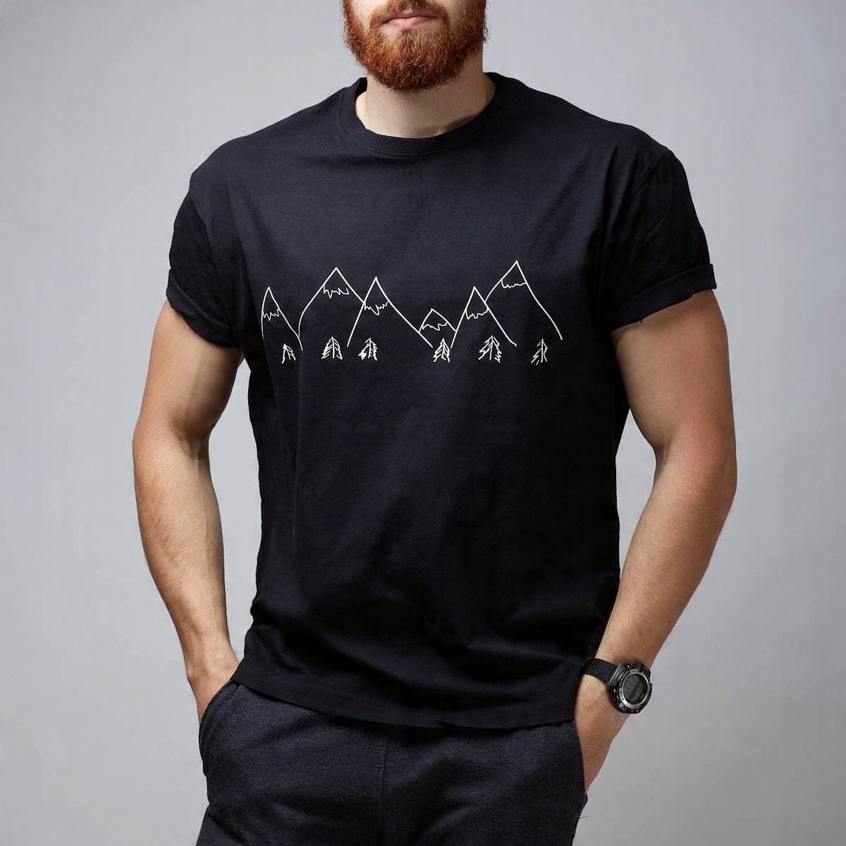 

Góry T-shirt Koszulka Męska Nadruk wzory - M