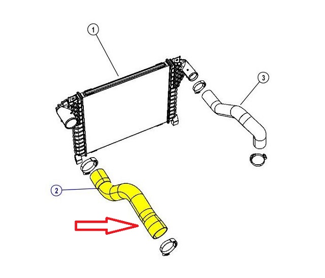 ТРУБКА TURBO Патрубок ІНТЕРКУЛЕРА JEEP LIBERTY 2 . 8 CRD Номер каталоге запчасти 2506700008820 foto 2