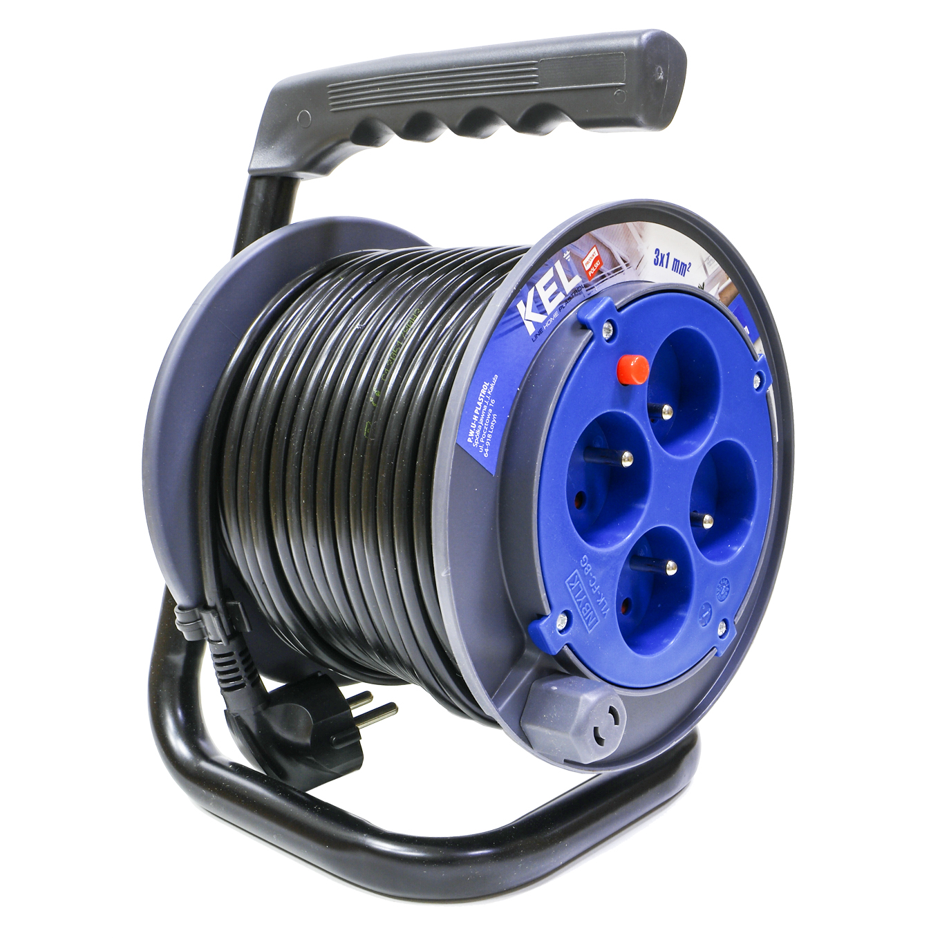 Prodlužovací kabel bubnový Kel 20 m 3x1 4x2p+Z 10A černý