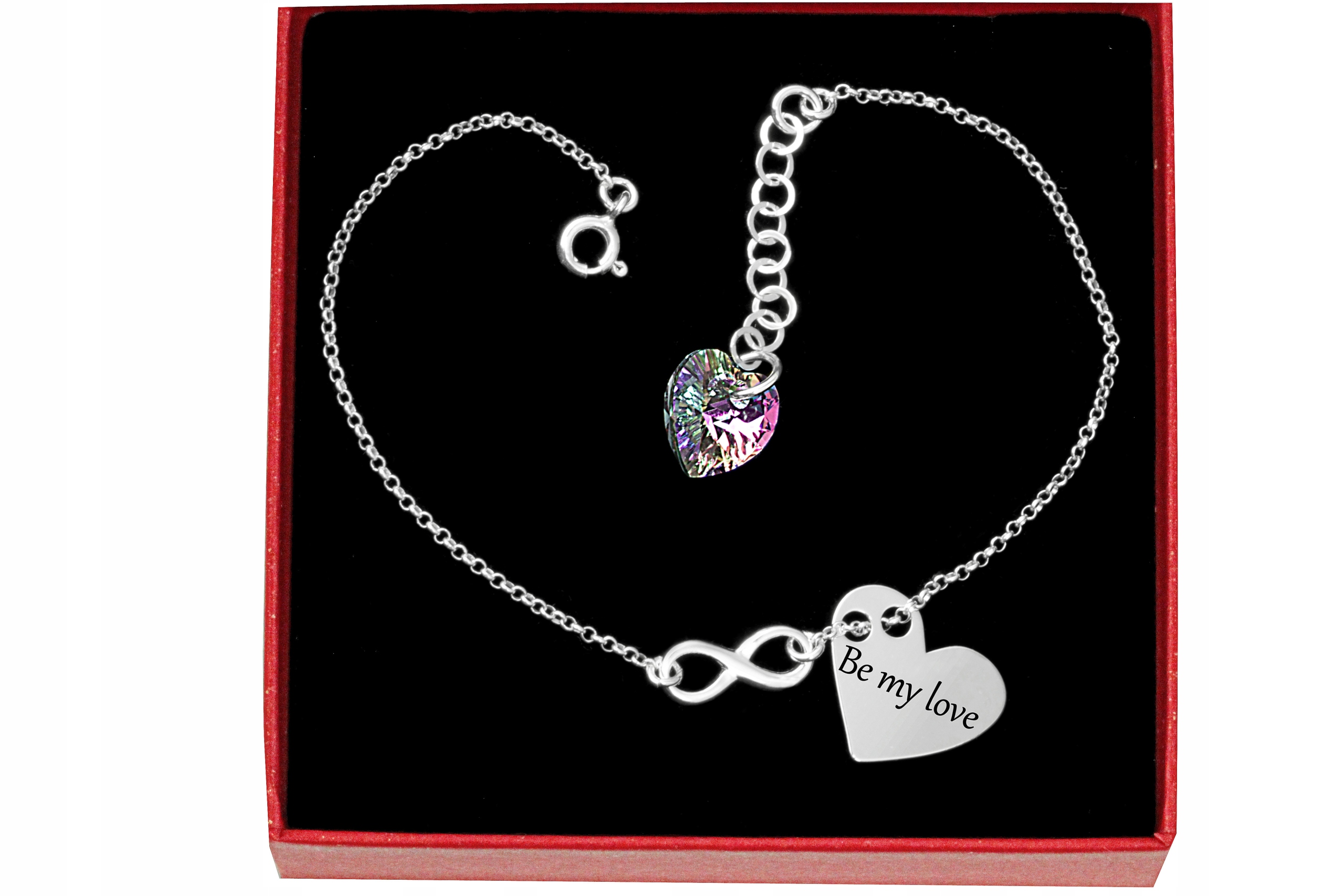 

Bransoletka Serce Infinity Z Kr. Swarovski Grawer