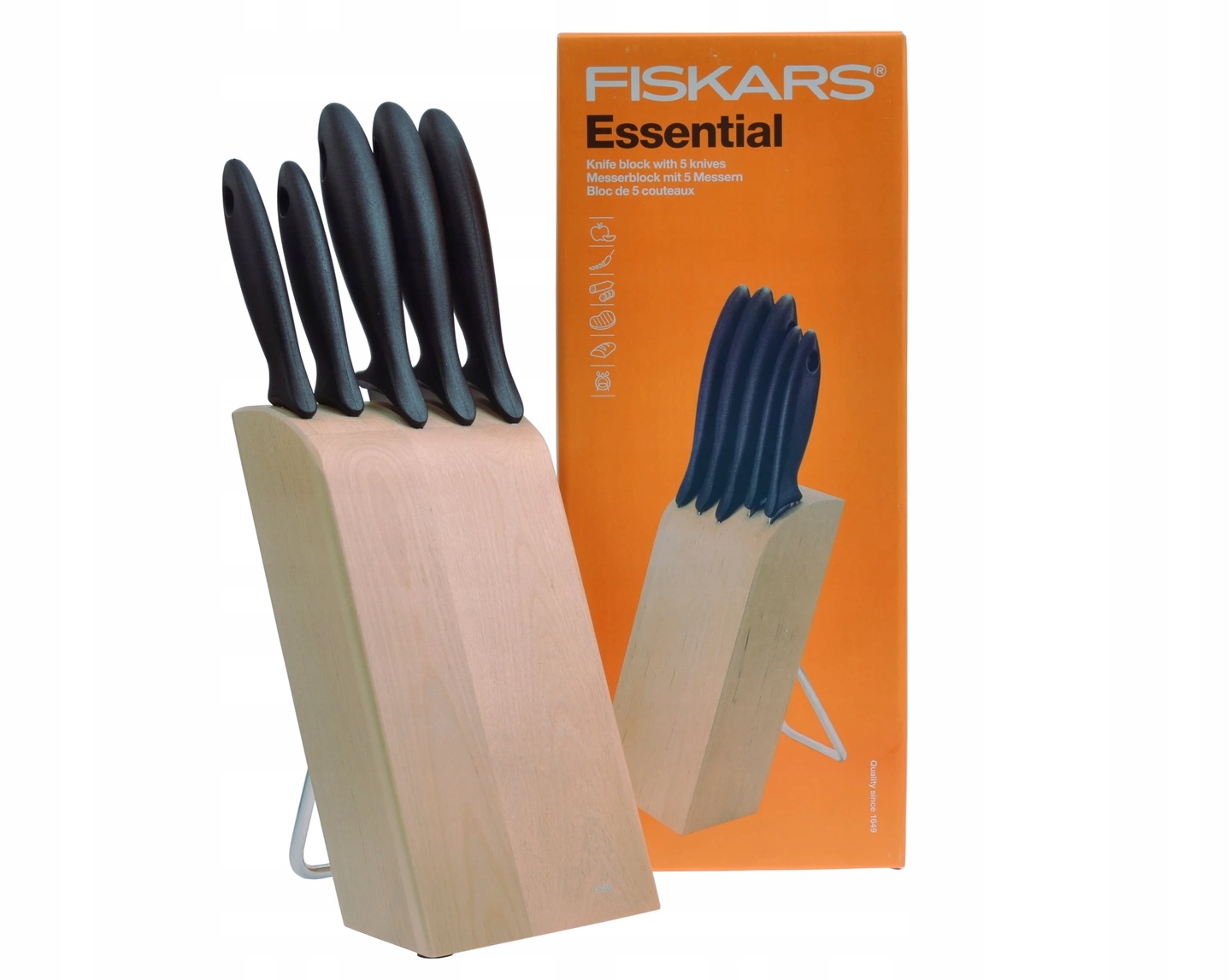 NOŻE FISKARS ZESTAW 5 NOŻY W BLOKU KS 1004931 EAN (GTIN) 5702268370912