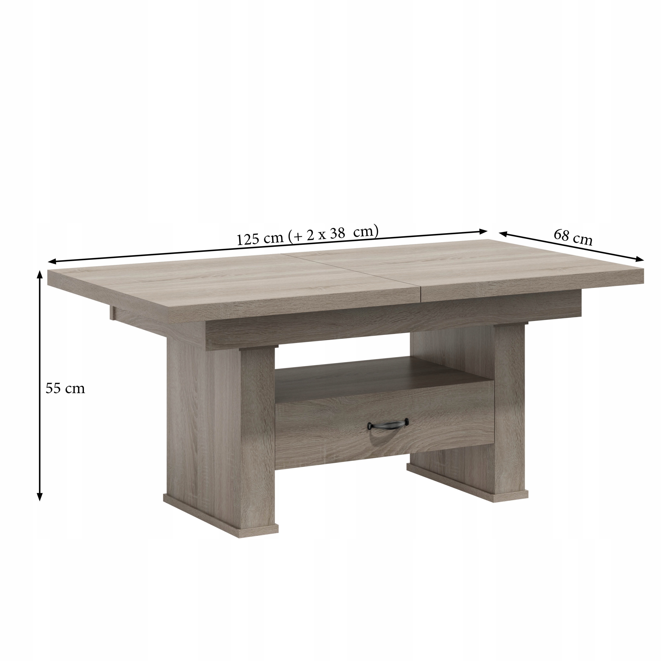 ŁAWA,ŁAWOSTÓŁ,ROZKŁADANY Z SZUFLADĄ BERDAUX S9 Głębokość mebla 125 cm