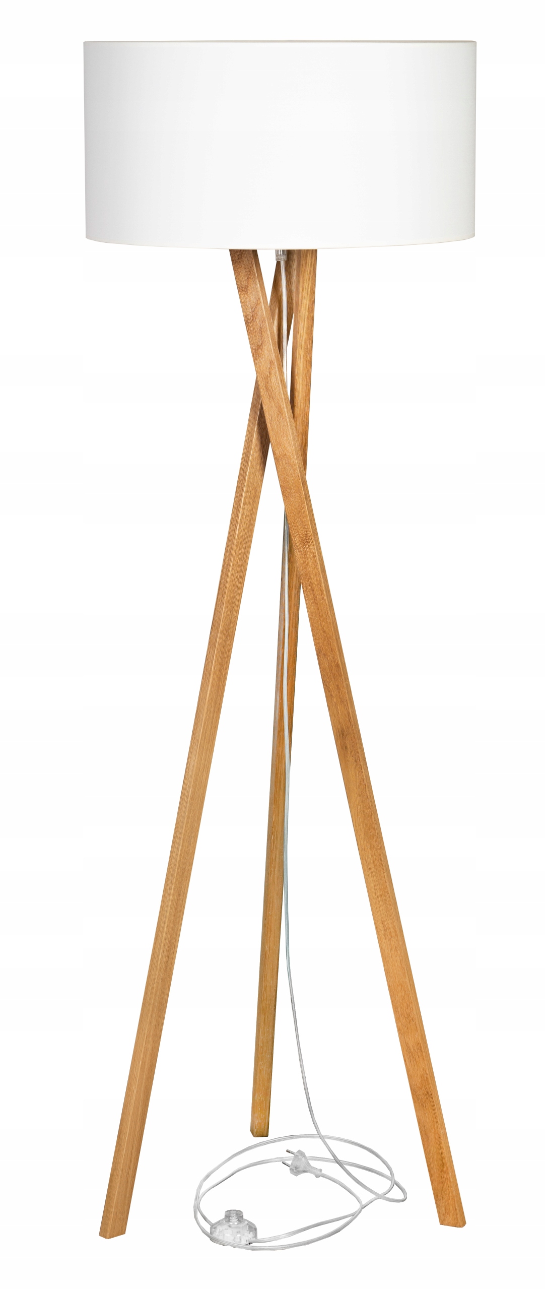 

Lampa Stojąca/podłogowa Trójnóg, Dąb, Abażur 140cm