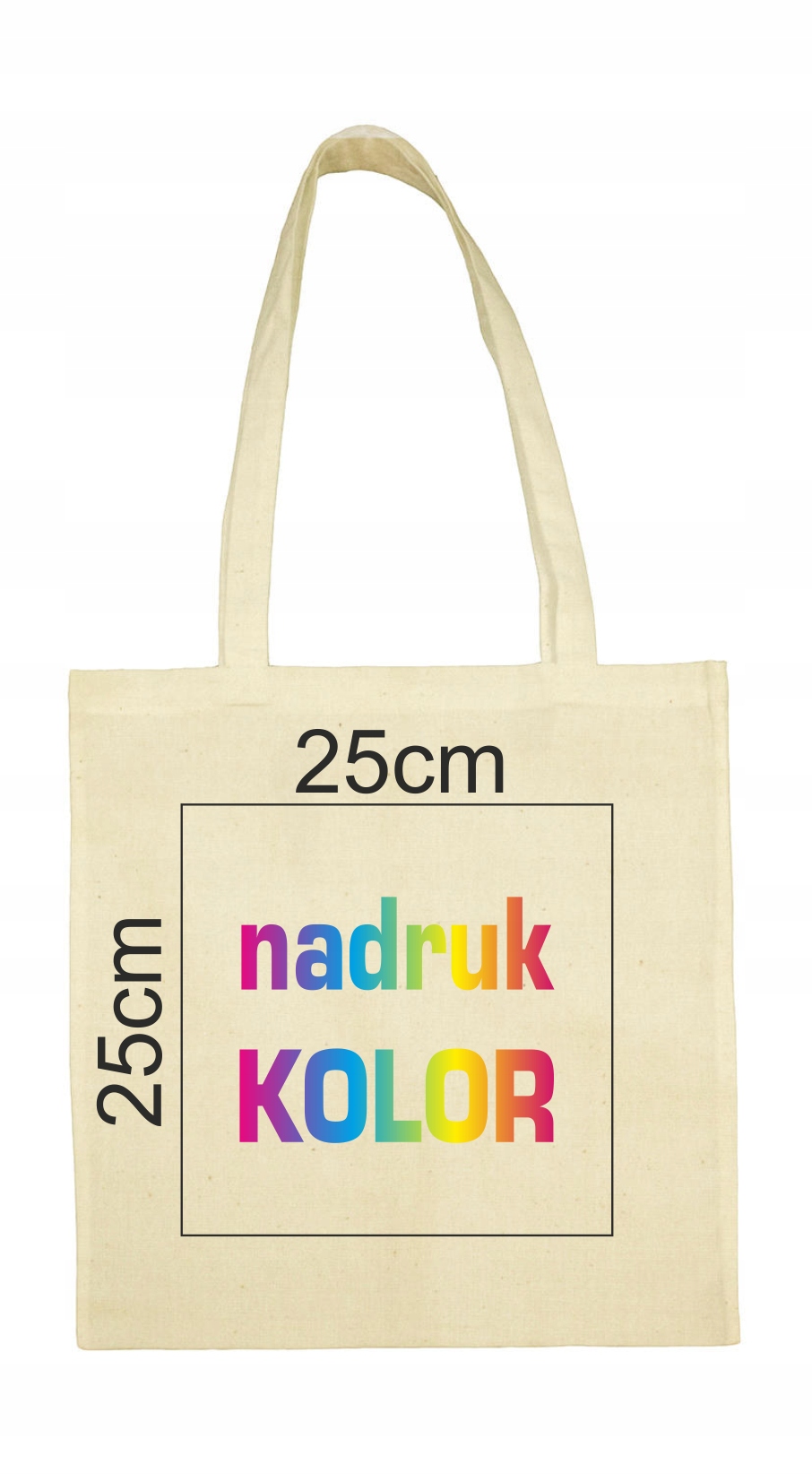 

Torba z nadrukiem Dtg pełny kolor 25x25 ucho Dł.
