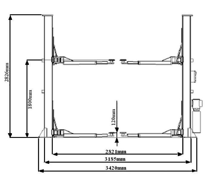 PODNOSNIK SAMOCHODOWY DWUKOLUMNOWY 4 tony AUTOMAT Producent code FR5071P